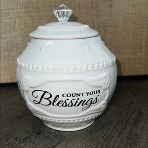 New White Textured Ceramic Accent Jar